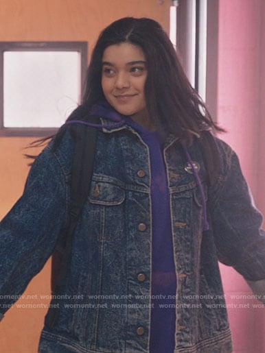 Kamala's oversized denim jacket on Ms. Marvel