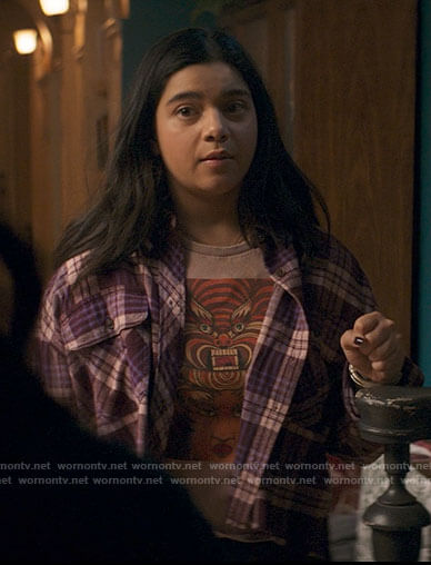 Kamala's purple plaid shirt on Ms. Marvel