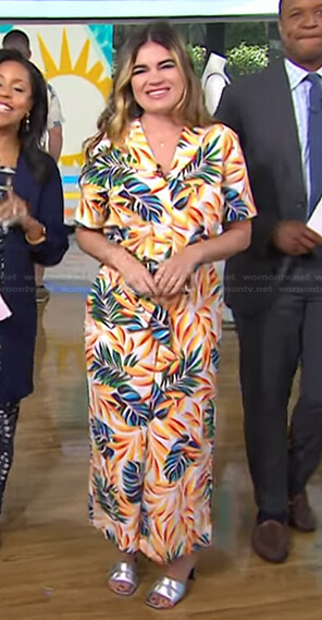 Kathy Buccio's leaf print jumpsuit on Today
