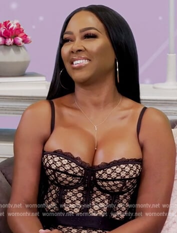 Kenya's lace corset top and skirt on The Real Housewives of Atlanta