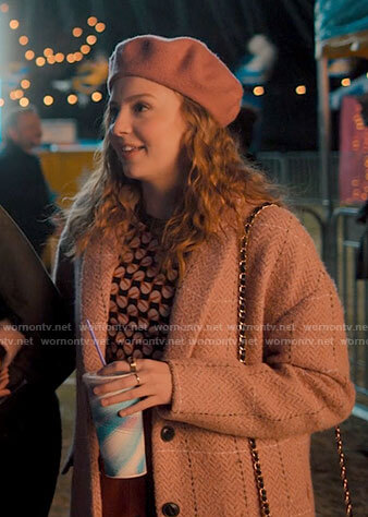 Lake's pink checked coat on Love Victor