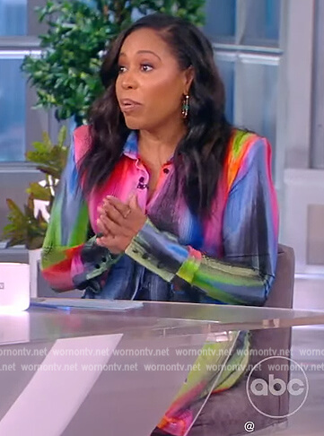 Lindsey Granger's tie dye shirtdress on The View