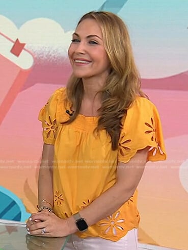 Lori's orange eyelet top on Today