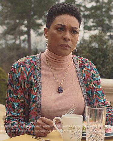 Lorraine's chevron cardigan on Tom Swift
