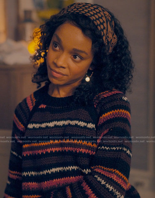 Mia's striped sweater on Love Victor
