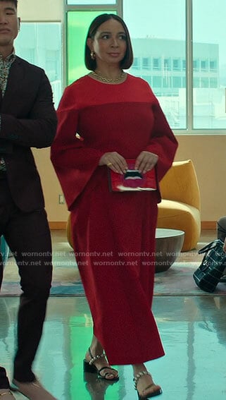 Molly's red wide sleeve dress on Loot