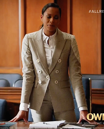 Ms Foster's gingham check blazer on All Rise