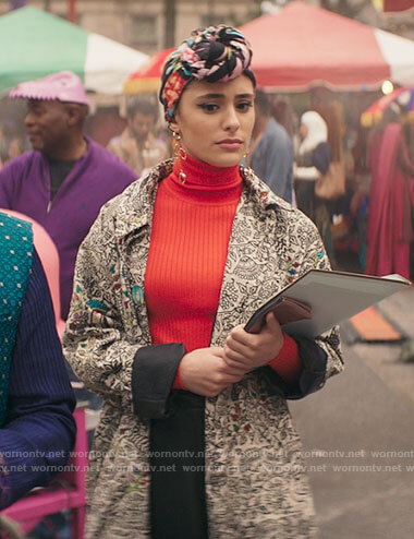 Nakia's floral coat with peacock back on Ms. Marvel