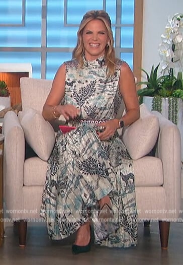 Natalie's printed jacquard sleeveless dress on The Talk