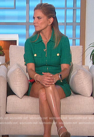 Natalie's green tweed romper on The Talk
