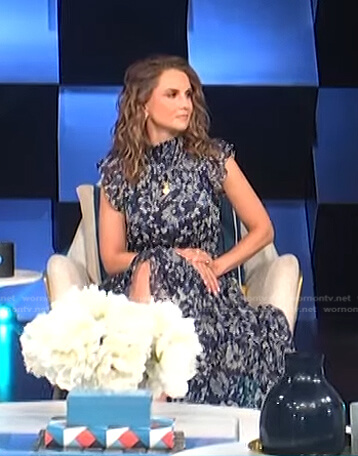 Rachael Leigh Cook's blue floral midi dress on E! News Daily Pop
