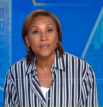 Robin's black striped shirt on Good Morning America