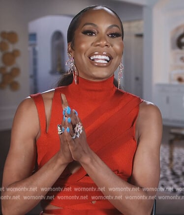 Sanya's red confessional dress on The Real Housewives of Atlanta