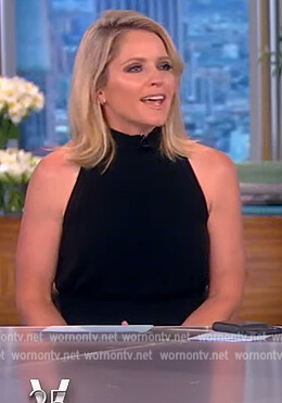 Sara's black pleated halter dress on The View