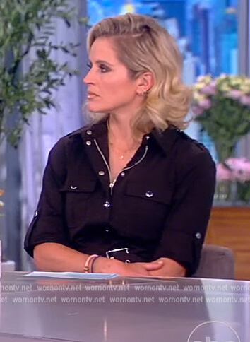 Sara's black belted utility dress on The View