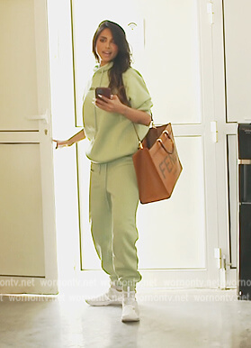 Sara's brown Fendi Tote bag on The Real Housewives of Dubai