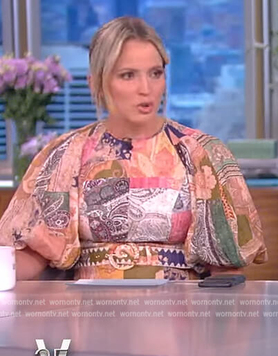 Sara's patchwork print mini dress on The View