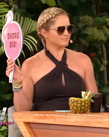 Sara's black ring detail halter dress on The View