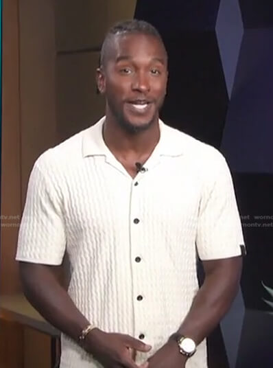 Scott's white textured shirt on Access Hollywood