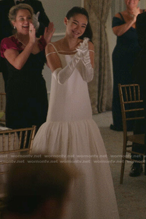 Shayla's white strappy gown on The Summer I Turned Pretty