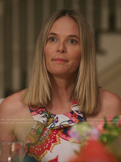 Sudannah's printed ruffle halter dress on The Summer I Turned Pretty