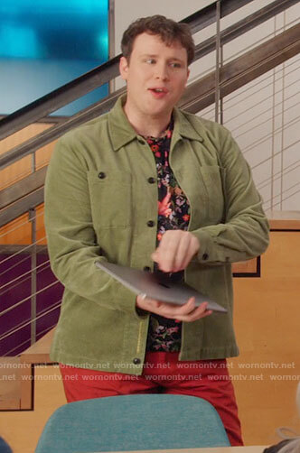 Tate's green corduroy shirt on Girls5eva