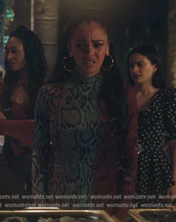 Toni's snake skin ombre dress on Riverdale