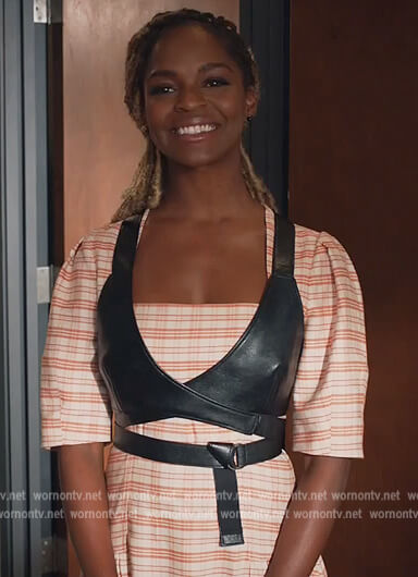 Ness's leather bustier top on All Rise