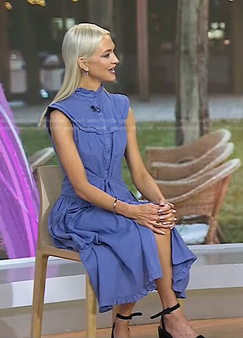 Zanna Roberts Rassi's blue ruffle shirtdress on Today
