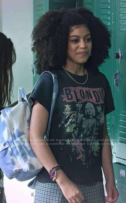Abby's Blondie t-shirt on Maggie
