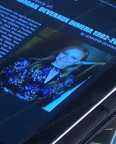 Abigail's black floral dress with cutout on Days of our Lives