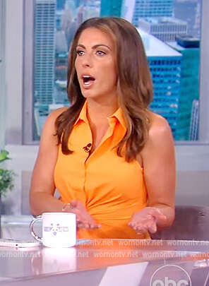 Alyssa Farah Griffin’s orange twist front dress on The View