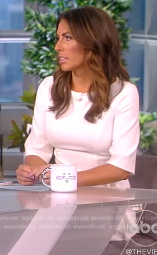 Alyssa Farah’s white tie waist mini dress on The View