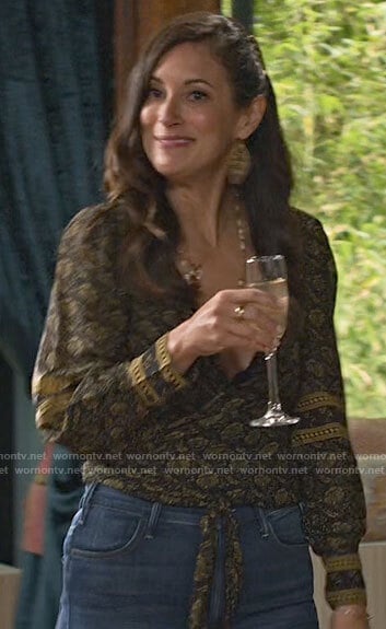 Amy's floral wrap top on Maggie