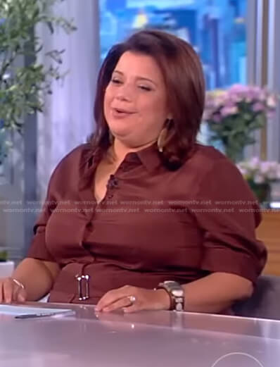 Ana's brown belted shirtdress on The View
