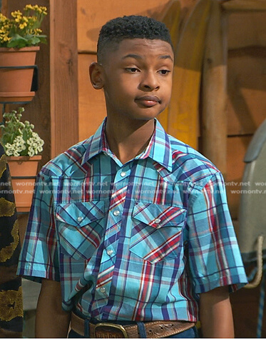 Bill's blue plaid western shirt on Bunkd