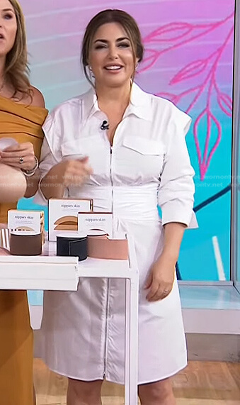Bobbie's white zip front shirtdress on Today