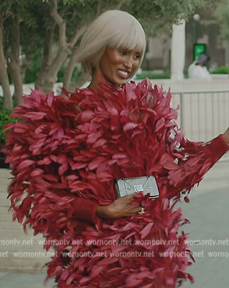 Chanel's red feather mini dress on The Real Housewives of Dubai