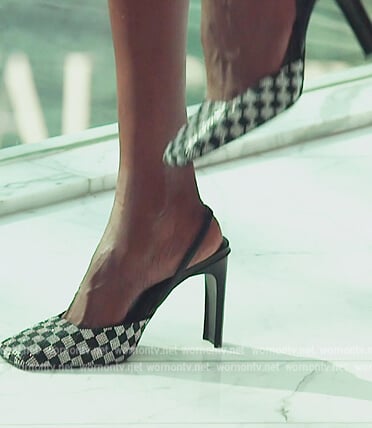 Chanel metallic check heals on The Real Housewives of Dubai