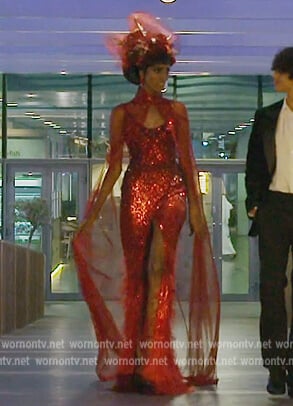 Chanel's red sequin gown on The Real Housewives of Dubai