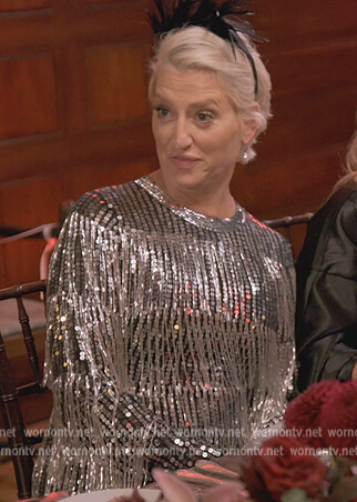 Dorinda's silver metallic fringe dress on The Real Housewives Ultimate Girls Trip