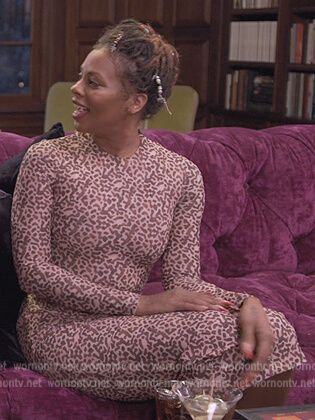 Eva's pink animal print dress on The Real Housewives Ultimate Girls Trip