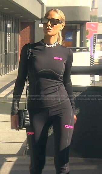 Dorit's black long sleeve top and leggings on The Real Housewives of Beverly Hills
