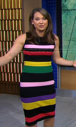 Ginger's multicolor striped sleeveless dress on Good Morning America