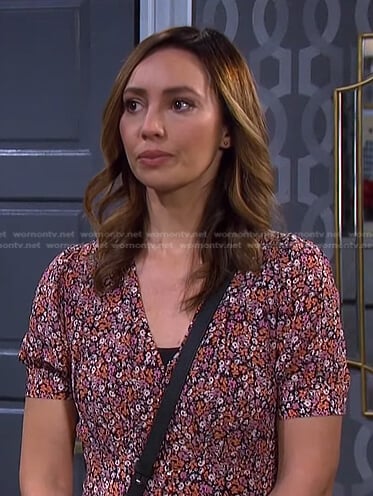 Gwen's floral v-neck dress on Days of our Lives
