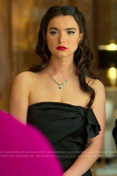 Hailey's black strapless dress on Loot