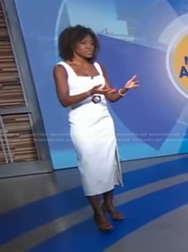 Janai's white belted dress on Good Morning America