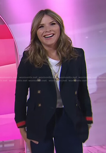 Jenna's navy double breasted blazer on Today