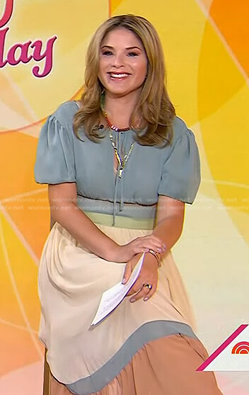 Jenna's colorblock chiffon dress on Today