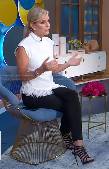 Jennifer's white fringe hem top on Good Morning America